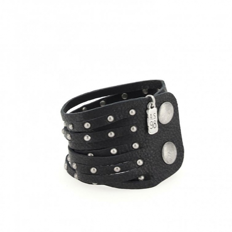 Pulsera A.S.98 Ian Unisex Negras | ES-SET579801