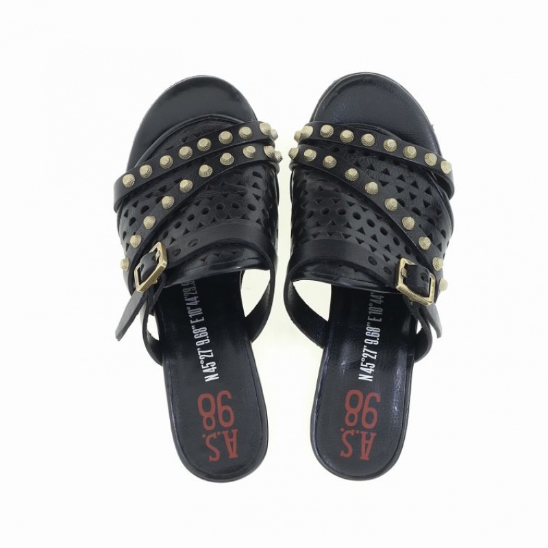 Sandalias A.S.98 Adamina Mujer Negras | ES-QEZ207184