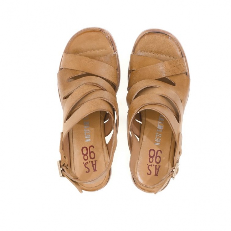 Sandalias A.S.98 Aislin Mujer Kaki | ES-QKE371452