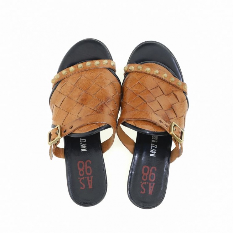 Sandalias A.S.98 Auggie Mujer Marrones | ES-HZL207149