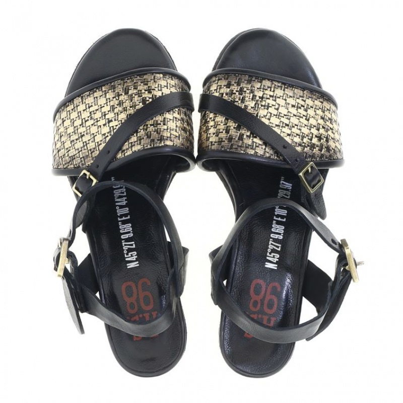 Sandalias A.S.98 Ayden Mujer Negras | ES-USE128653