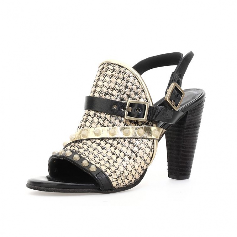 Sandalias A.S.98 Beckah Mujer Negras | ES-EWS506372