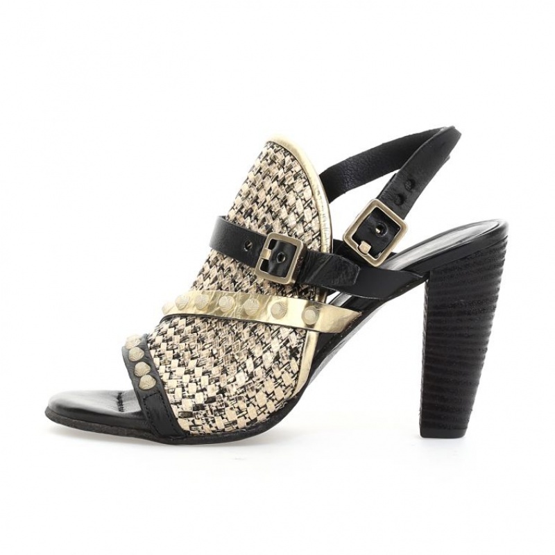 Sandalias A.S.98 Beckah Mujer Negras | ES-EWS506372