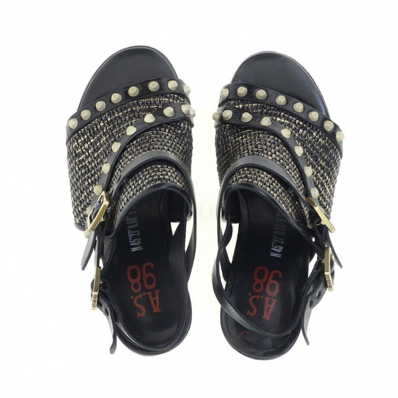 Sandalias A.S.98 Beckah Mujer Negras | ES-OVH398152