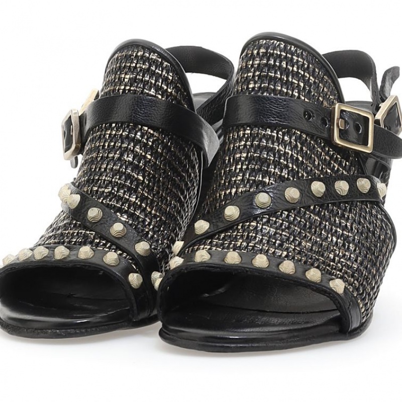 Sandalias A.S.98 Beckah Mujer Negras | ES-OVH398152