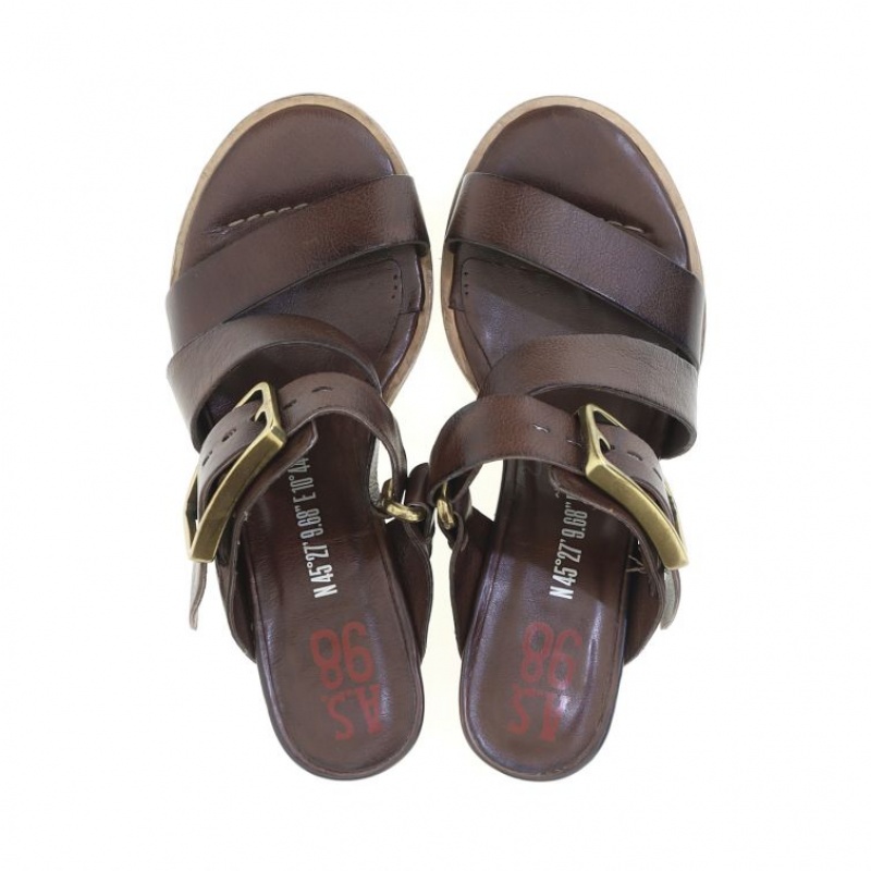 Sandalias A.S.98 Bernardine Mujer Chocolate | ES-QBA825104