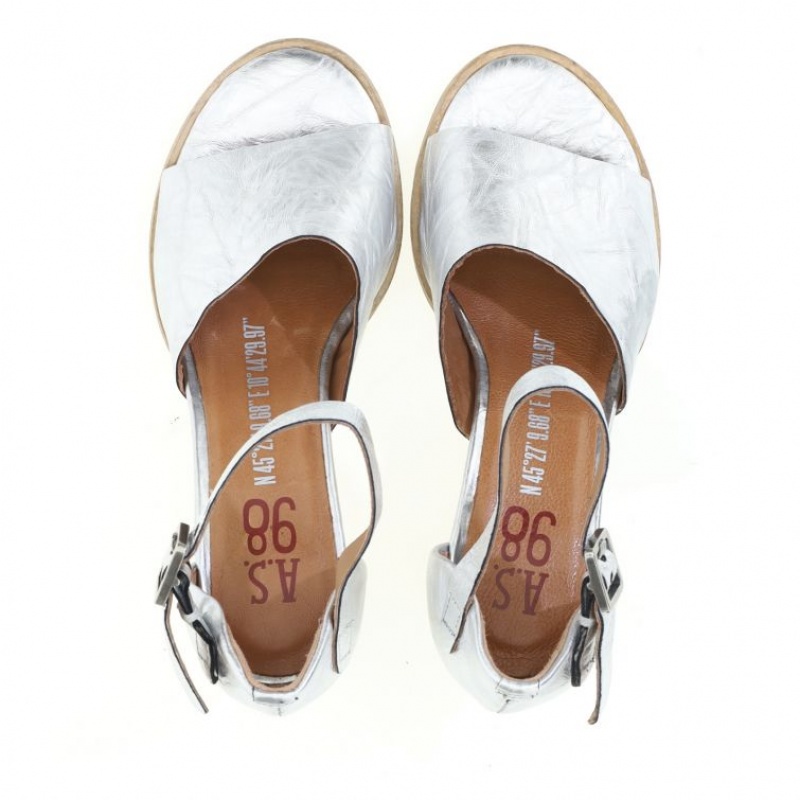 Sandalias A.S.98 Bess Mujer Plateadas | ES-XIB457602