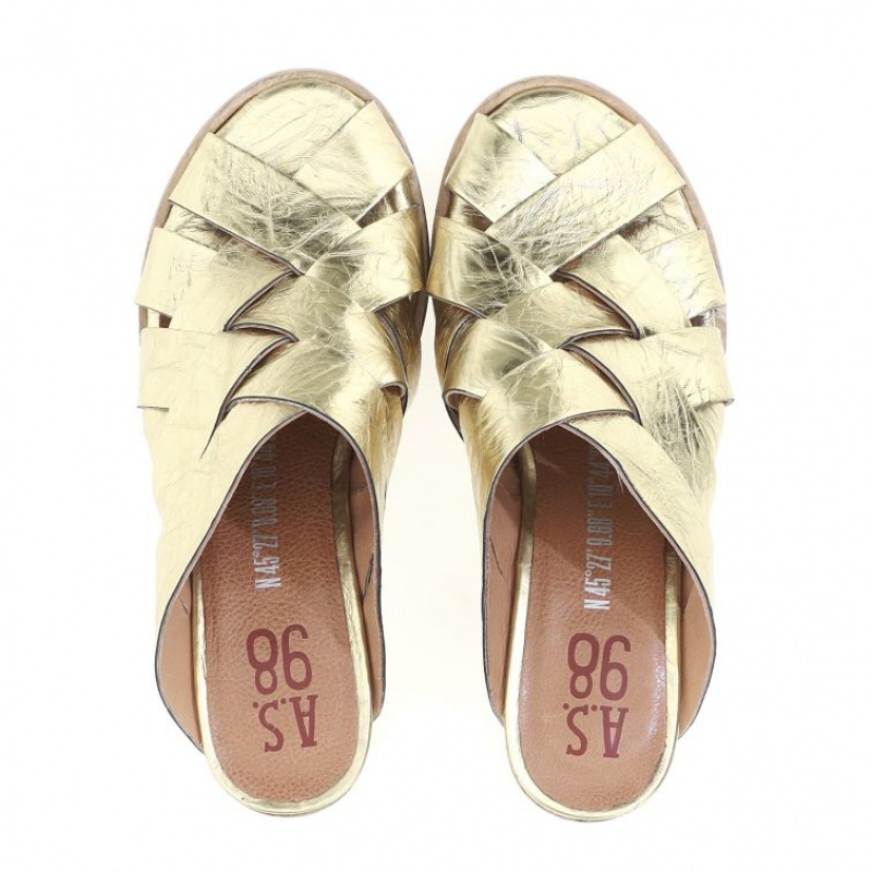 Sandalias A.S.98 Bessie Mujer Doradas | ES-IEU983504