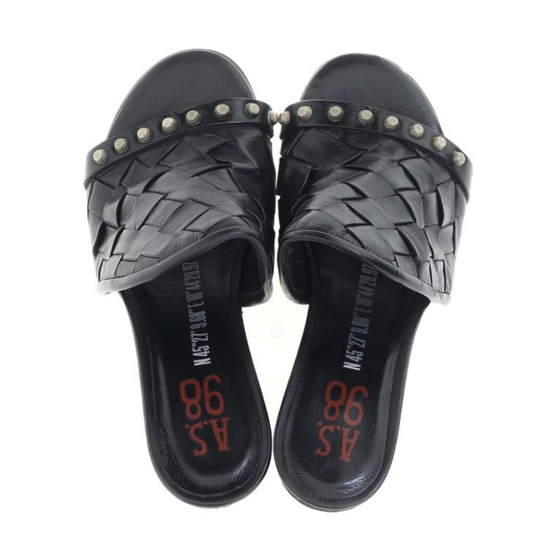 Sandalias A.S.98 Bethel Mujer Negras | ES-TCX621489