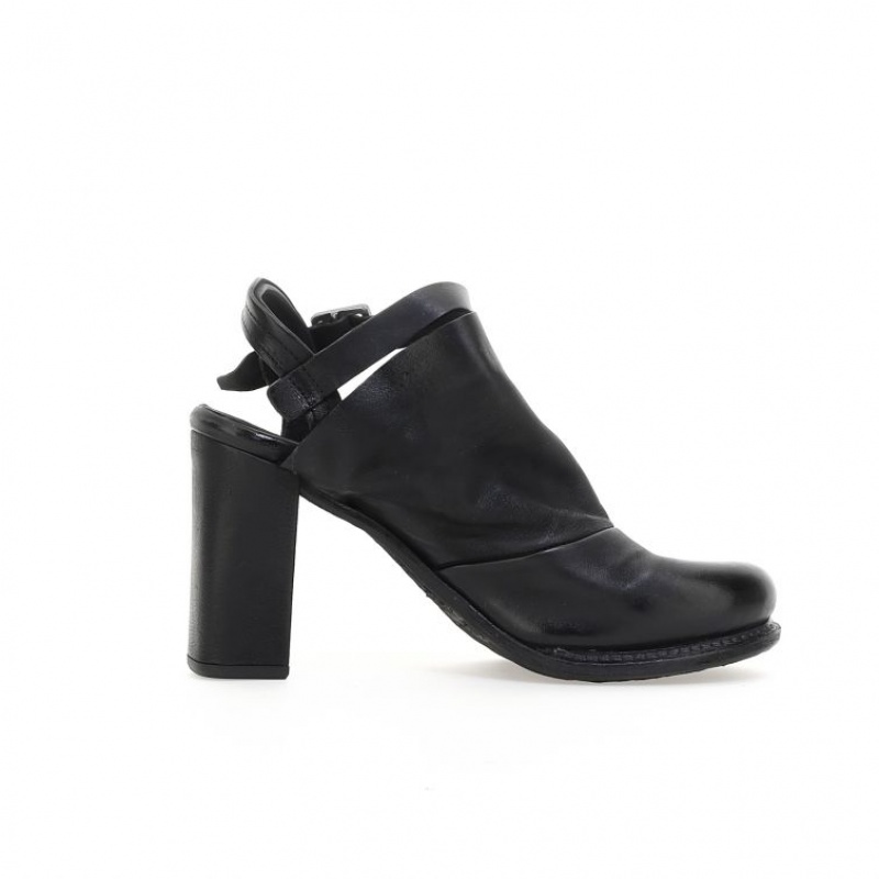 Sandalias A.S.98 Blanca Mujer Negras | ES-FSE820763