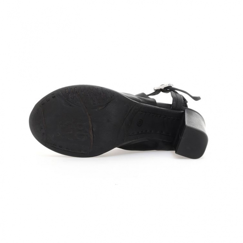 Sandalias A.S.98 Blanca Mujer Negras | ES-FSE820763