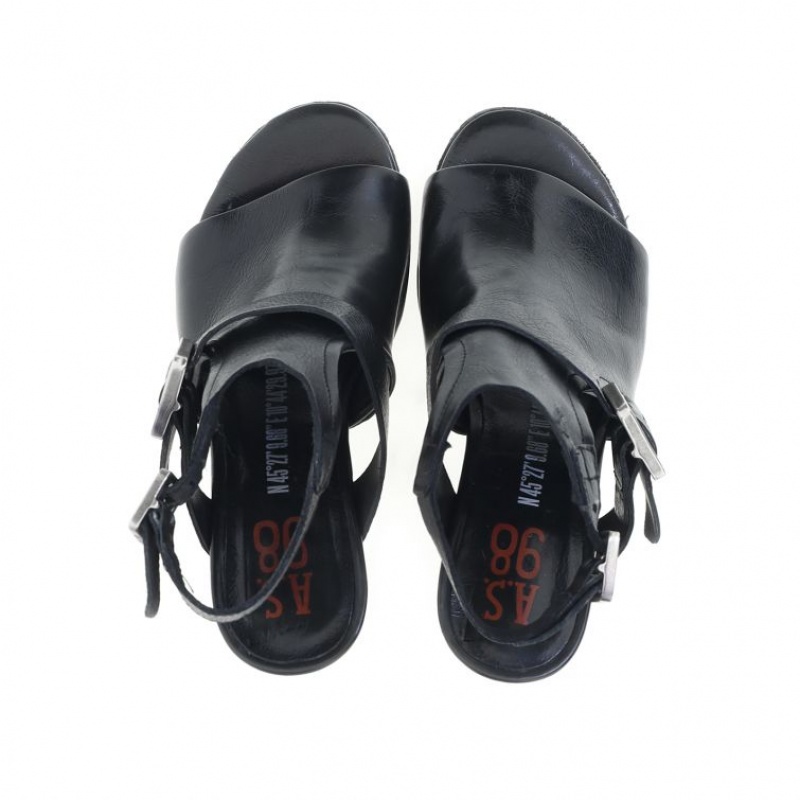 Sandalias A.S.98 Charlize Mujer Negras | ES-NEW140829