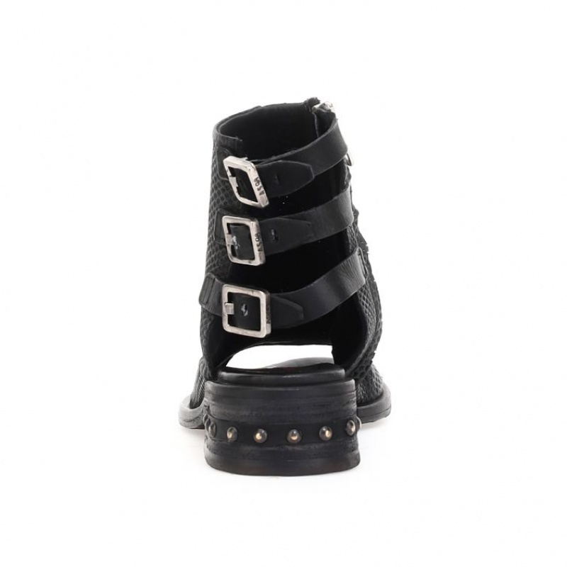 Sandalias A.S.98 Gomer Mujer Negras | ES-EUK293014