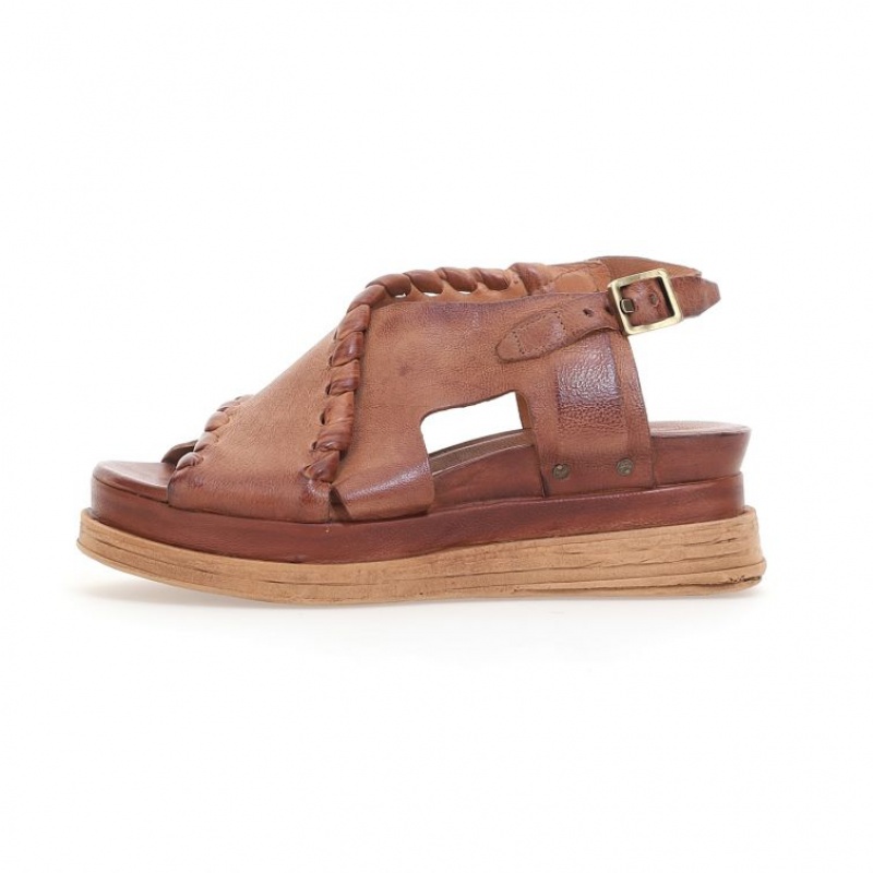 Sandalias A.S.98 Laz Mujer Kaki | ES-TYJ652817