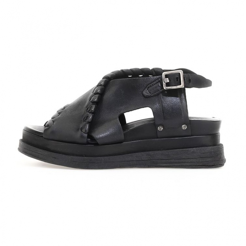 Sandalias A.S.98 Laz Mujer Negras | ES-PIZ689721