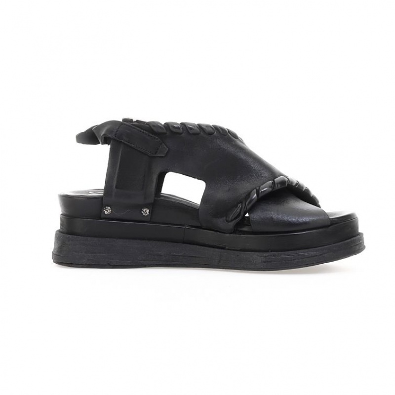 Sandalias A.S.98 Laz Mujer Negras | ES-PIZ689721