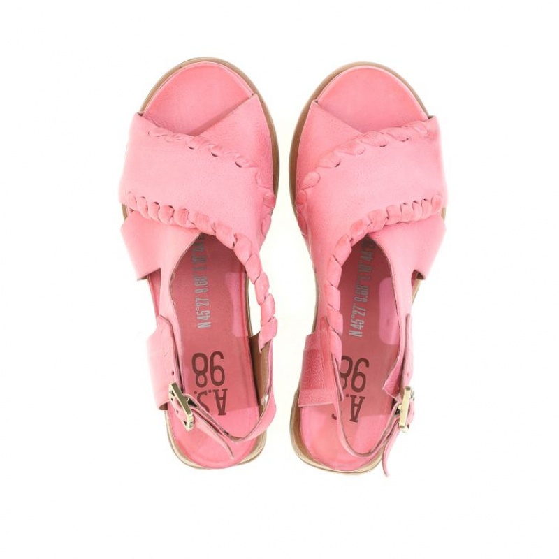 Sandalias A.S.98 Laz Mujer Rosas | ES-TLA084691