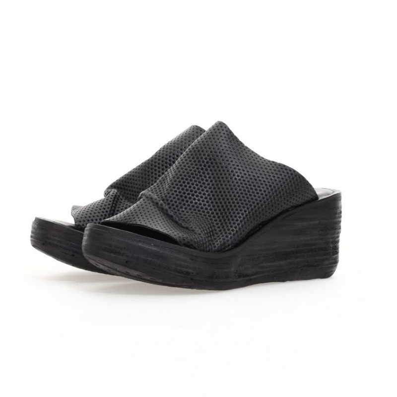 Sandalias A.S.98 Nanette Mujer Negras | ES-MUT784612