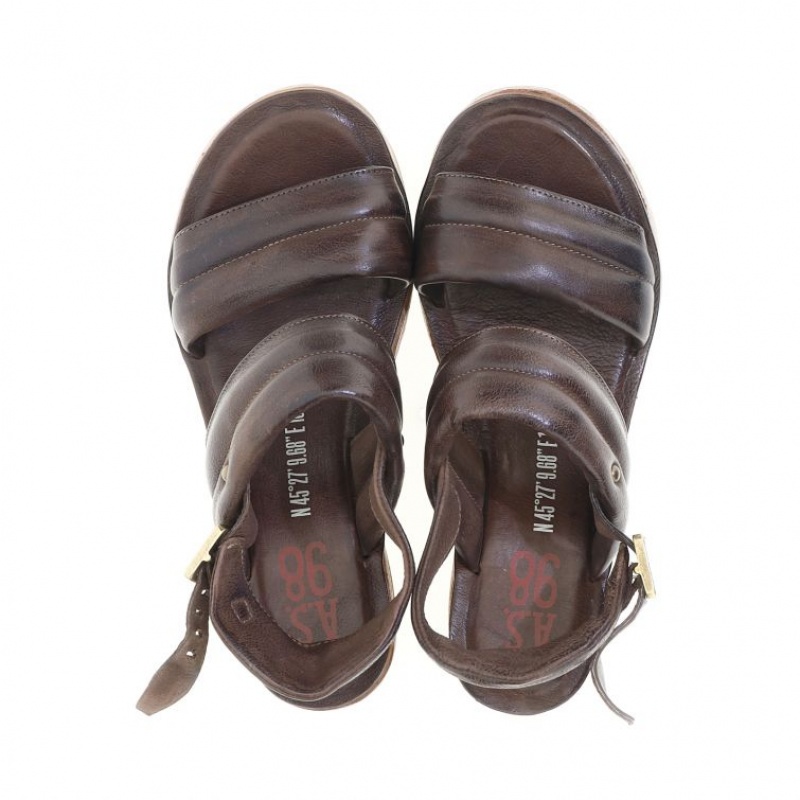 Sandalias A.S.98 Neely Mujer Chocolate | ES-HPI462917