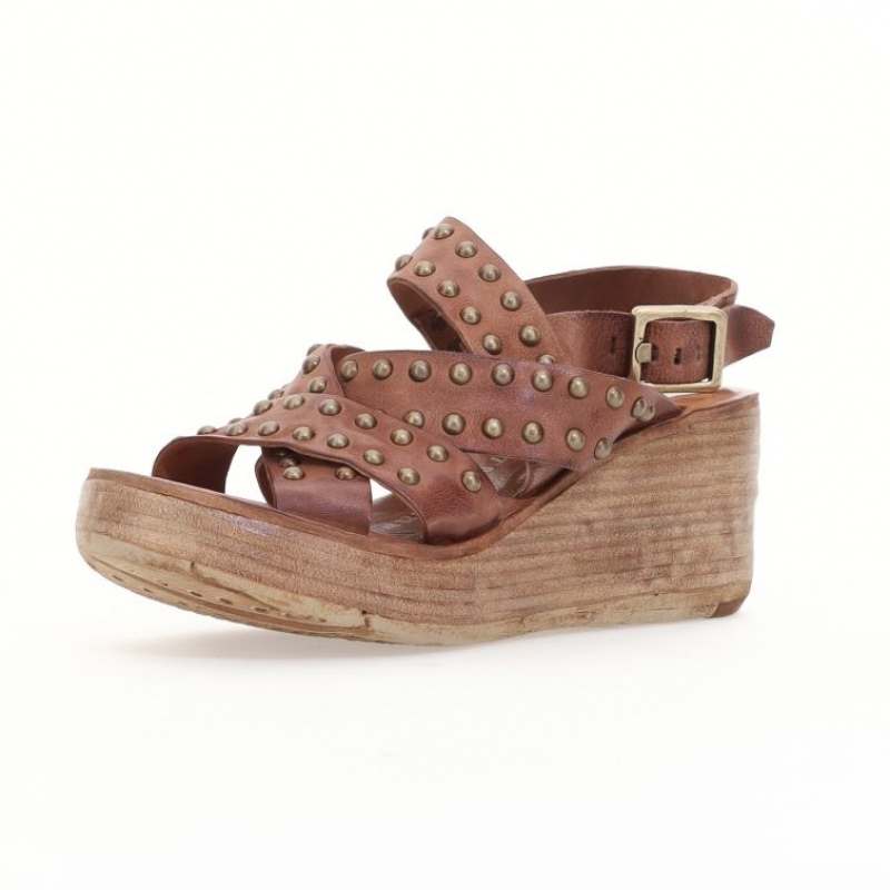 Sandalias A.S.98 Normand Mujer Kaki | ES-LQE135867