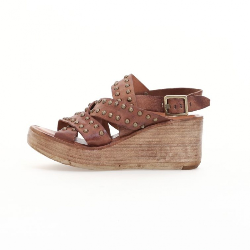 Sandalias A.S.98 Normand Mujer Kaki | ES-LQE135867