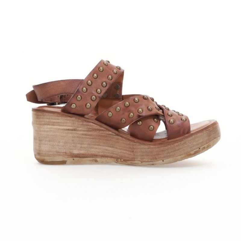 Sandalias A.S.98 Normand Mujer Kaki | ES-LQE135867