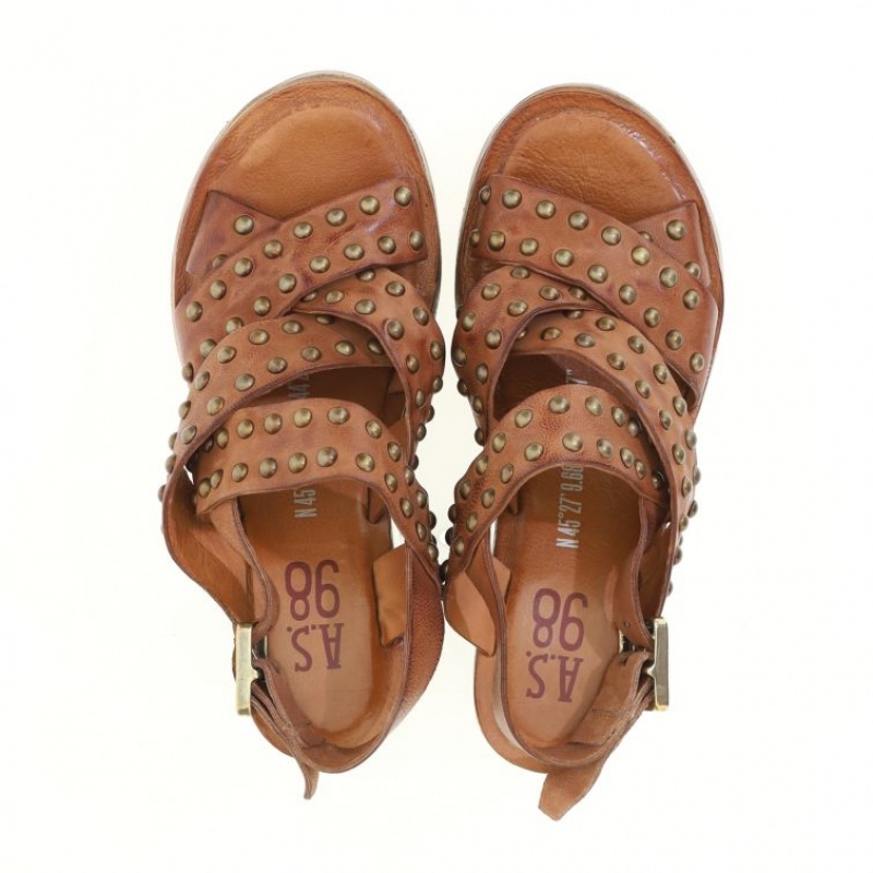 Sandalias A.S.98 Normand Mujer Kaki | ES-LQE135867