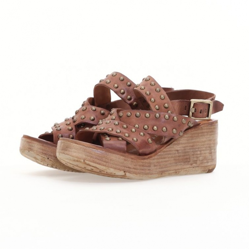 Sandalias A.S.98 Normand Mujer Kaki | ES-LQE135867