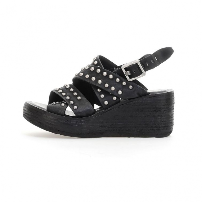 Sandalias A.S.98 Normand Mujer Negras | ES-PGX418526