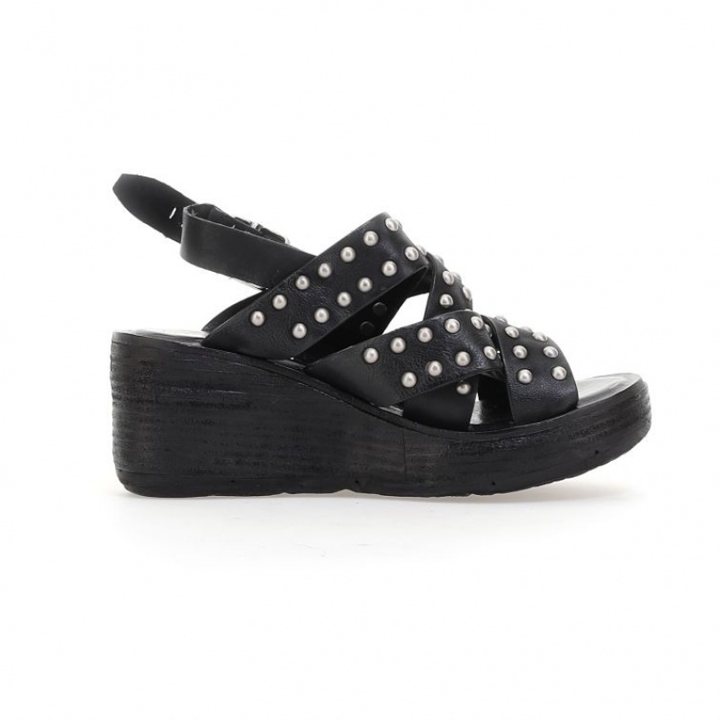 Sandalias A.S.98 Normand Mujer Negras | ES-PGX418526