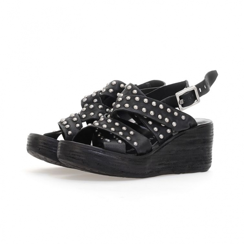 Sandalias A.S.98 Normand Mujer Negras | ES-PGX418526