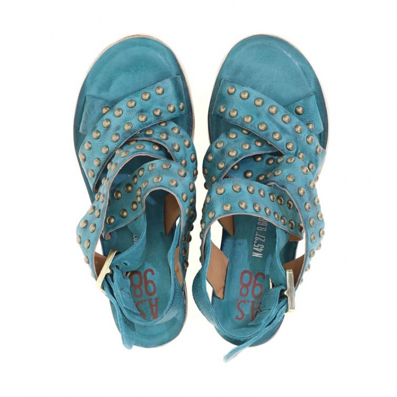 Sandalias A.S.98 Normand Mujer Verde | ES-ZCQ472698