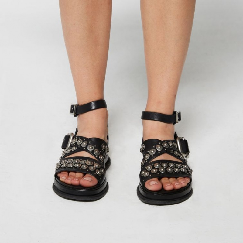 Sandalias A.S.98 Savanna Mujer Negras | ES-AXK960285