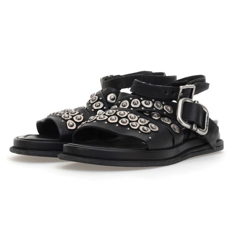 Sandalias A.S.98 Savanna Mujer Negras | ES-AXK960285