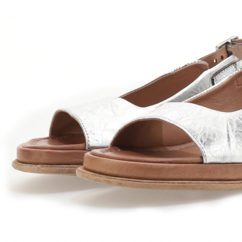 Sandalias A.S.98 Sera Mujer Plateadas | ES-YGF970621