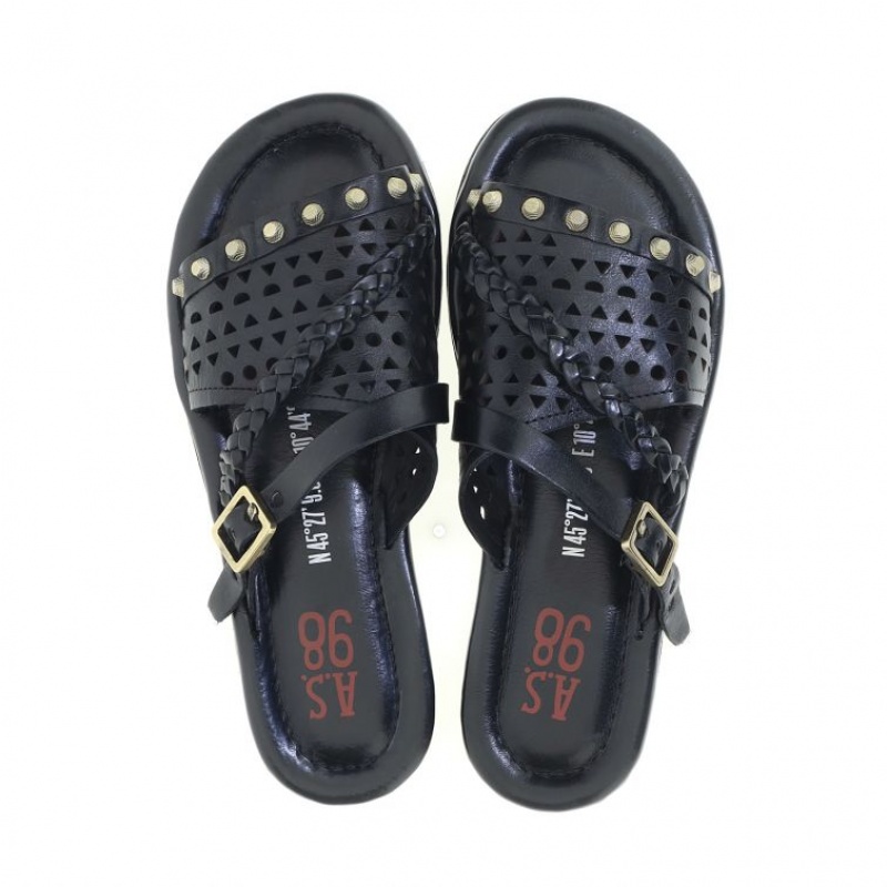 Sandalias A.S.98 Yazmin Mujer Negras | ES-TIE963751