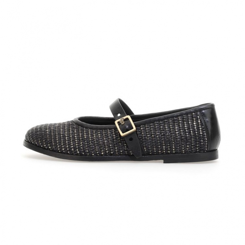 flat shoes A.S.98 Janet Mujer Negras | ES-HPV657418