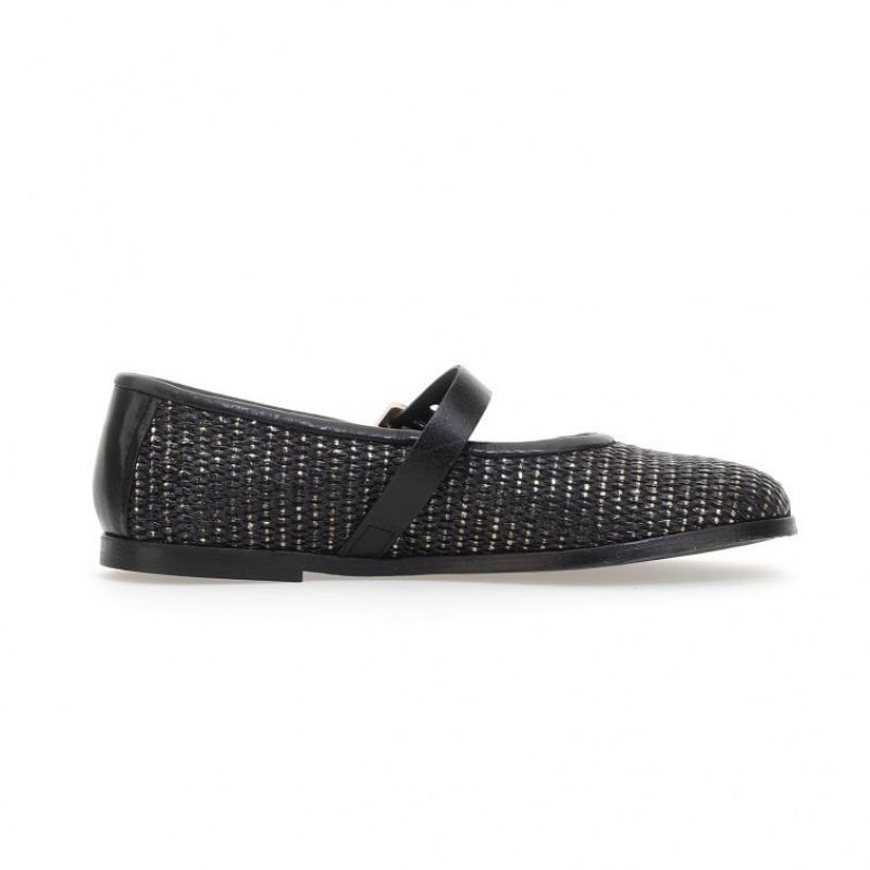 flat shoes A.S.98 Janet Mujer Negras | ES-HPV657418