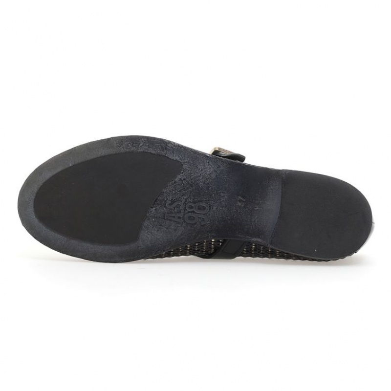 flat shoes A.S.98 Janet Mujer Negras | ES-HPV657418