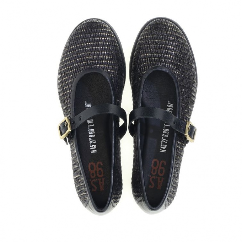 flat shoes A.S.98 Janet Mujer Negras | ES-HPV657418