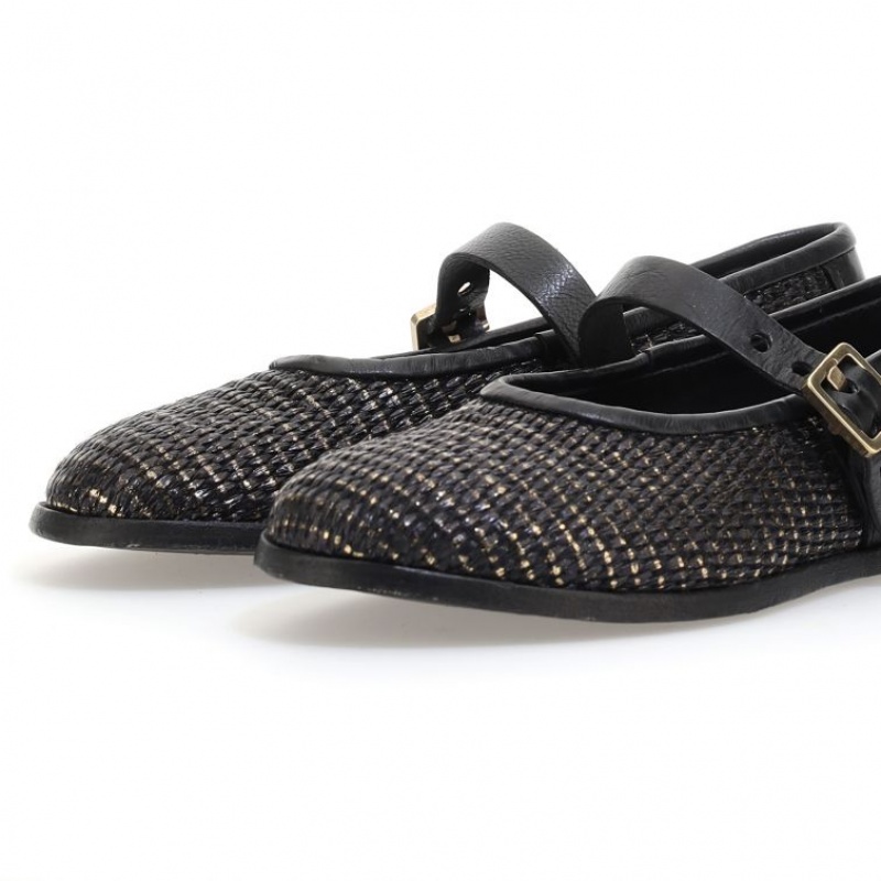 flat shoes A.S.98 Janet Mujer Negras | ES-HPV657418