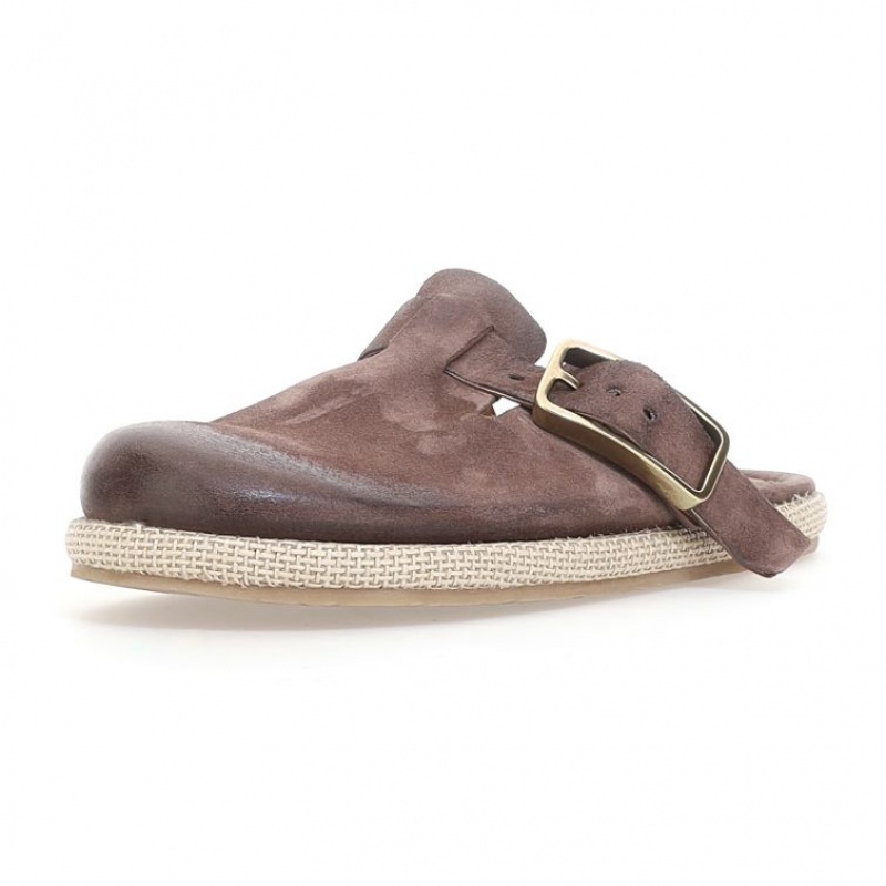 flat shoes A.S.98 Mules Mike Hombre Marrones | ES-FUP013825