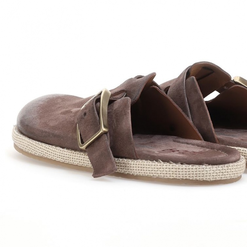 flat shoes A.S.98 Mules Mike Hombre Marrones | ES-FUP013825