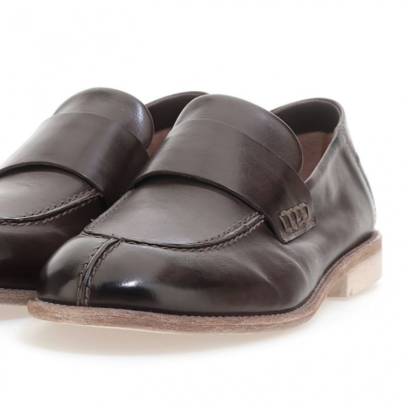 flat shoes A.S.98 Ogden Hombre Chocolate | ES-FPL273049