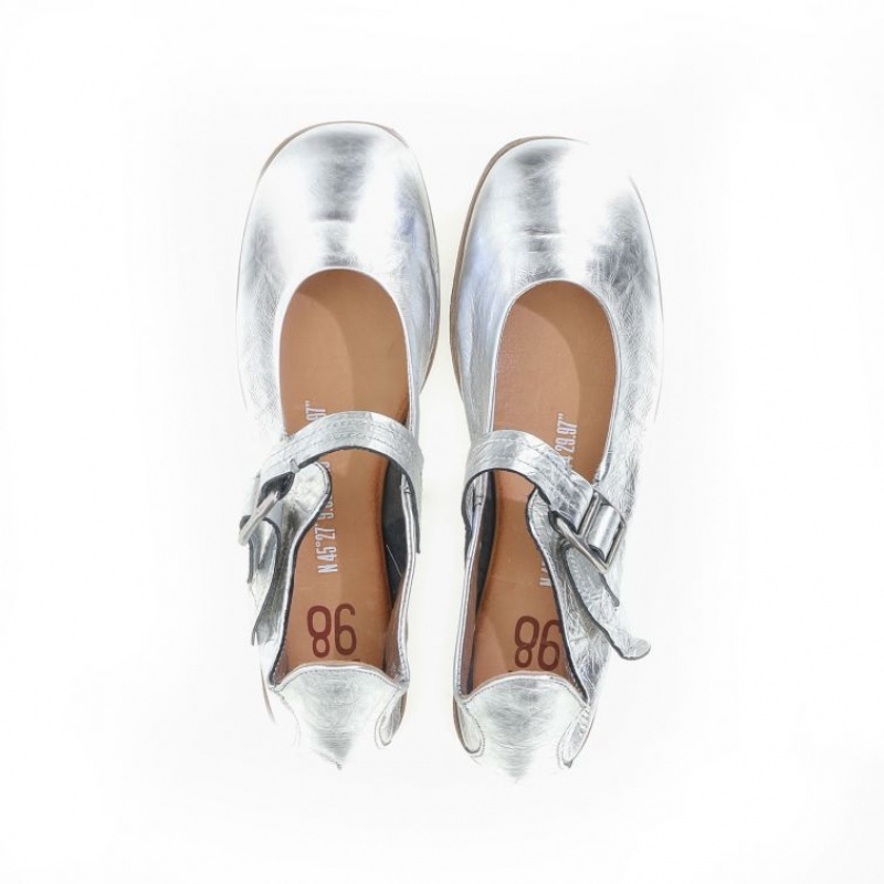 flat shoes A.S.98 Zowie Mujer Plateadas | ES-FZH392180